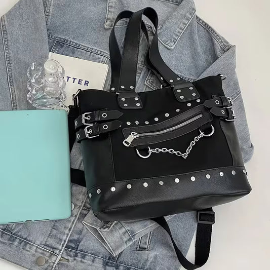 Black Punk Satchel Bag