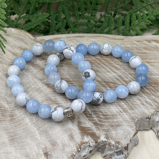 Blue Calcite & White Howlite Bracelets