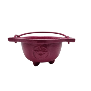 Cast Iron Cauldron Pentagram Without Lid Pink