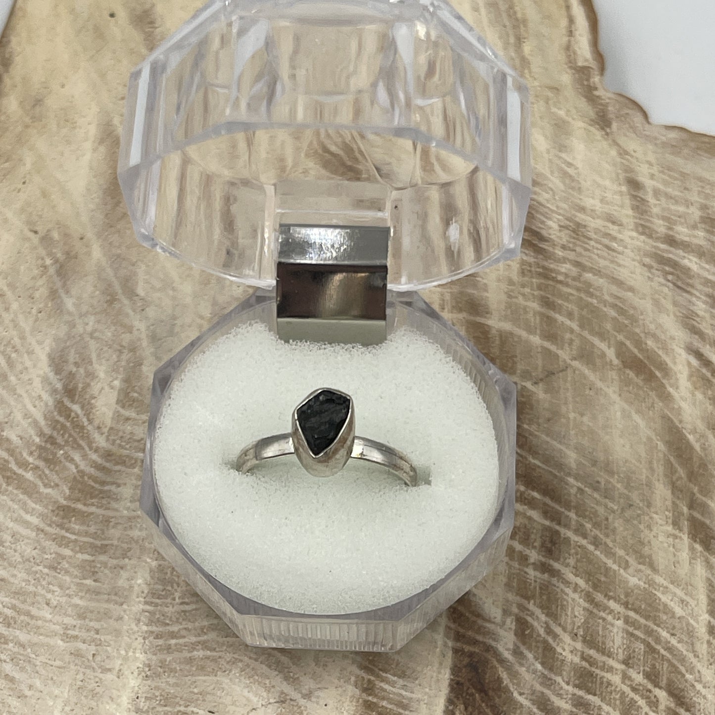 Moldavite Ring Sterling Silver  (Size 7)