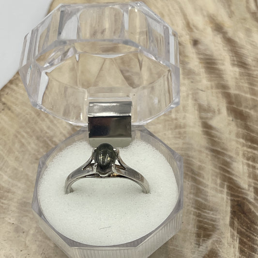 Smoky Quartz Sterling Silver Ring (Size 9)
