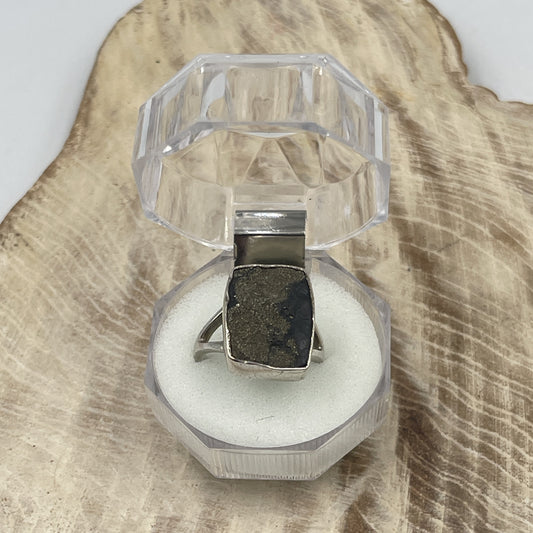 Pyrite Sterling Silver Ring (Size 7)