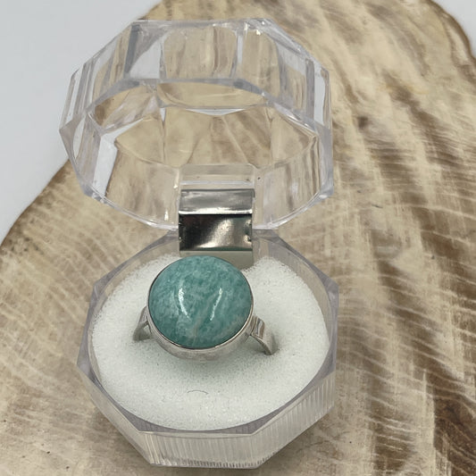 Amazonite Sterling Silver Ring (Size 9)