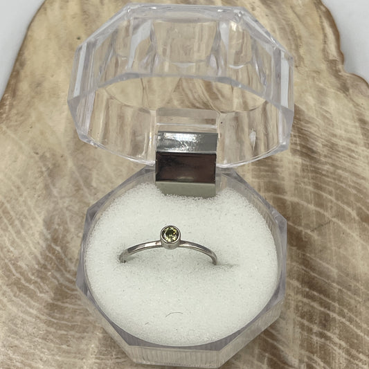 Peridot Sterling Silver Ring (Size 5.5)
