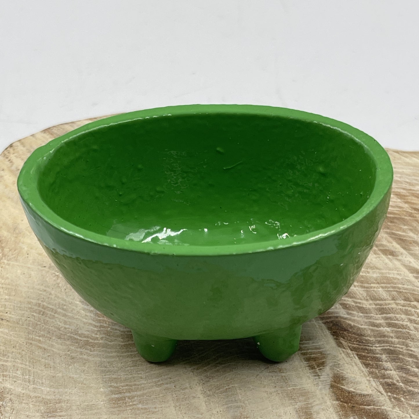 Small Cast Iron Cauldron - Green