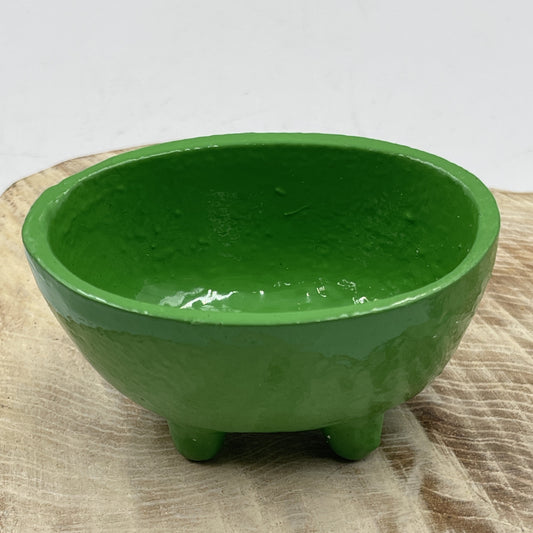 Small Cast Iron Cauldron - Green