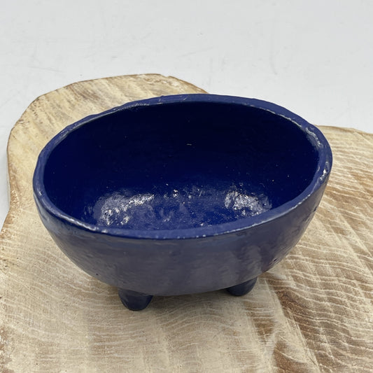 Small Cast Iron Cauldron - Blue