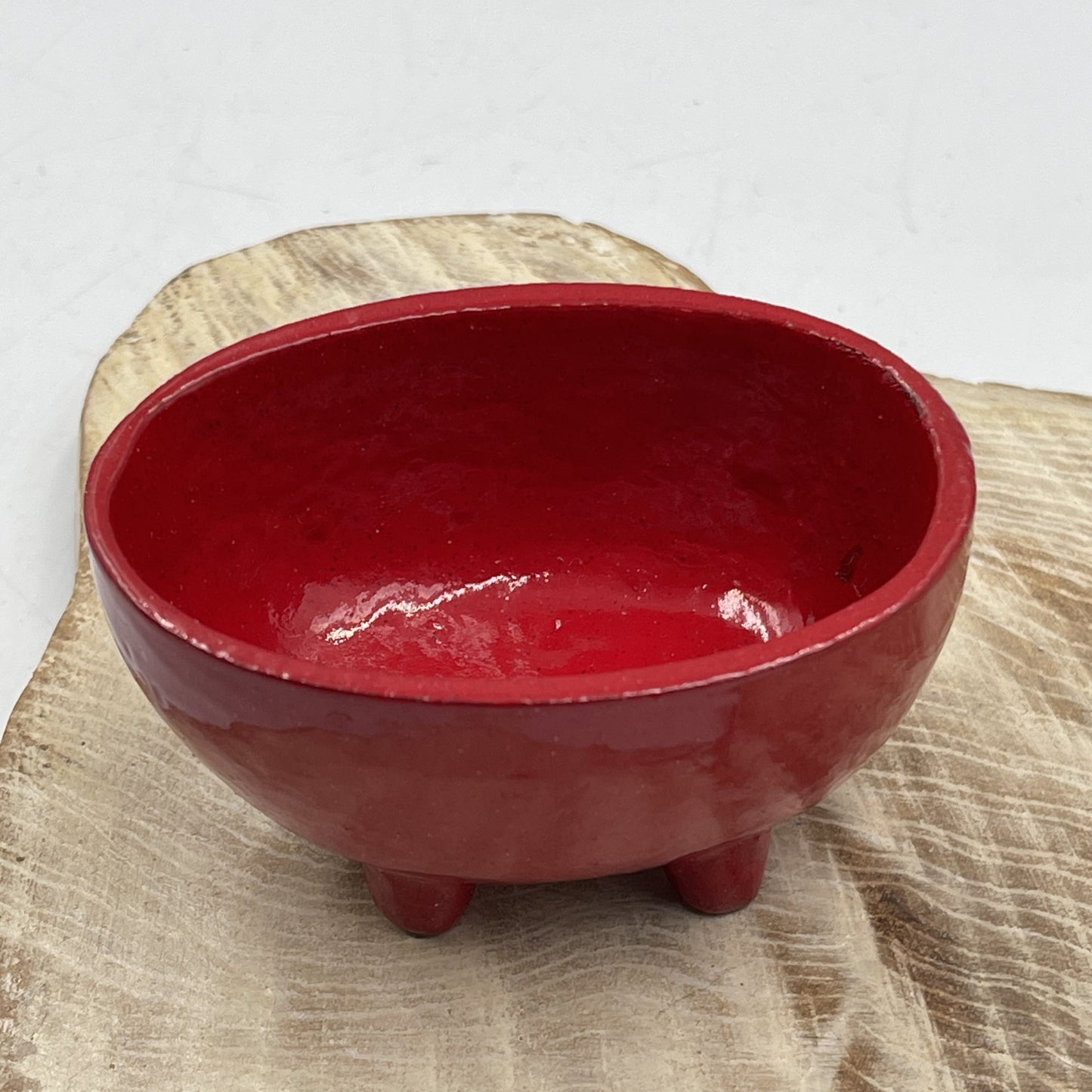 Small Cast Iron Cauldron - Red