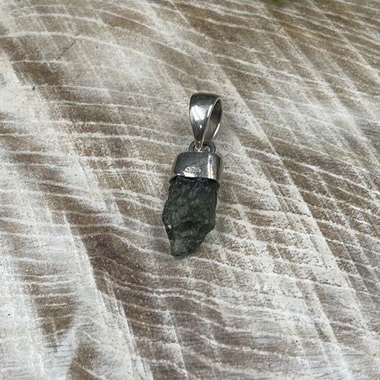 Moldavite Pendant Sterling Silver