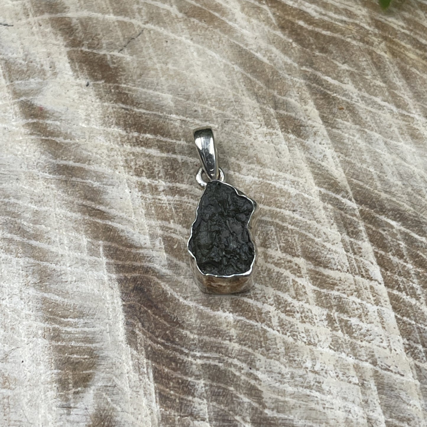 Moldavite Pendant Sterling Silver