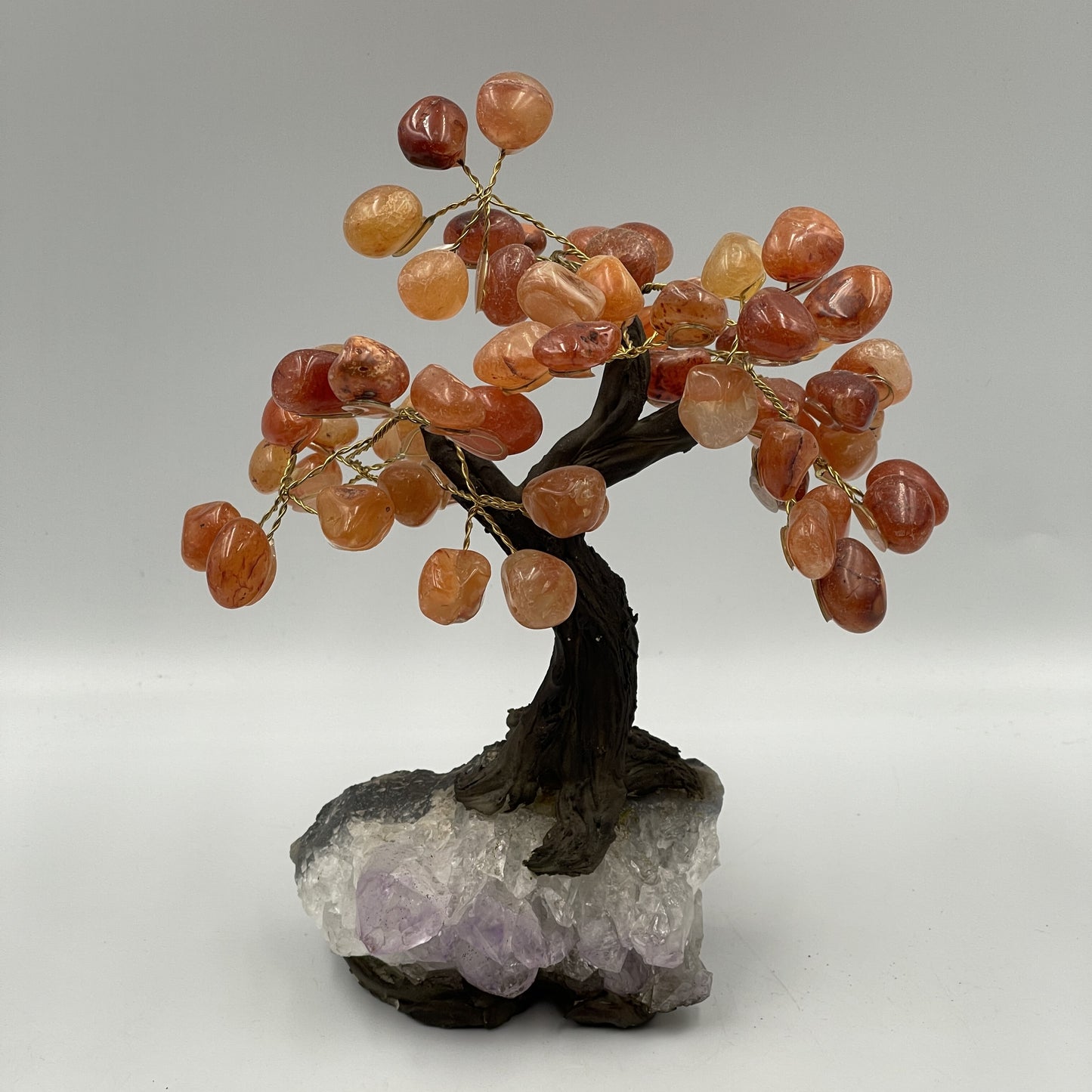 Carnelian Crystal Tree On Amethyst