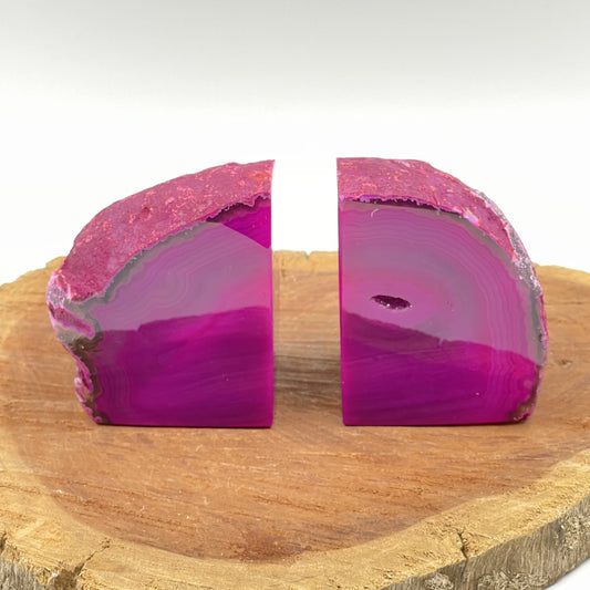 Pink Agate Bookends