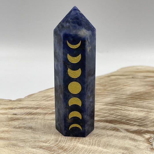 Sodalite Point With Moons