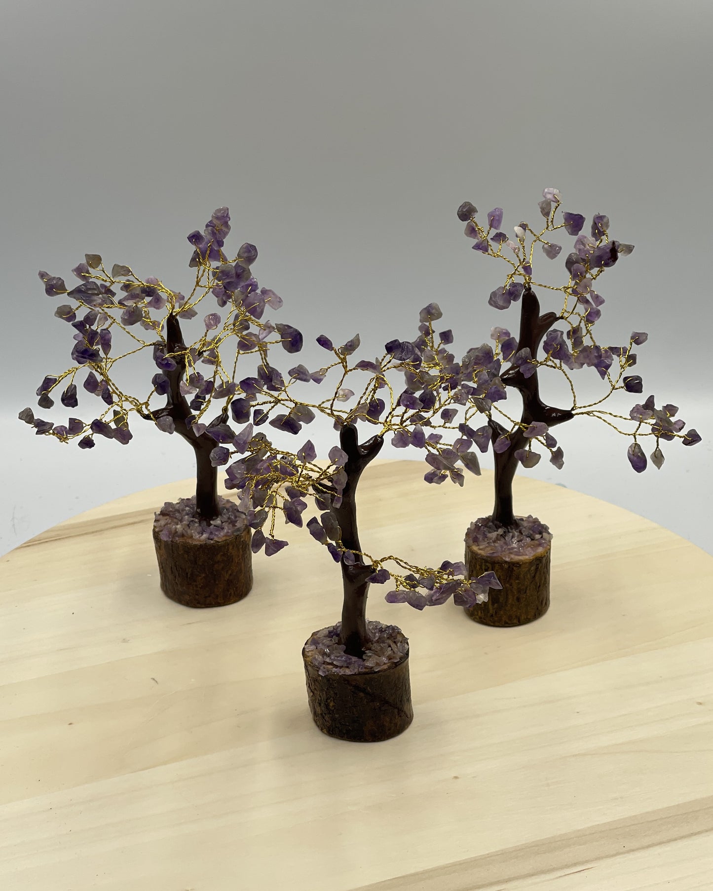 Amethyst Crystal Tree Wood Base