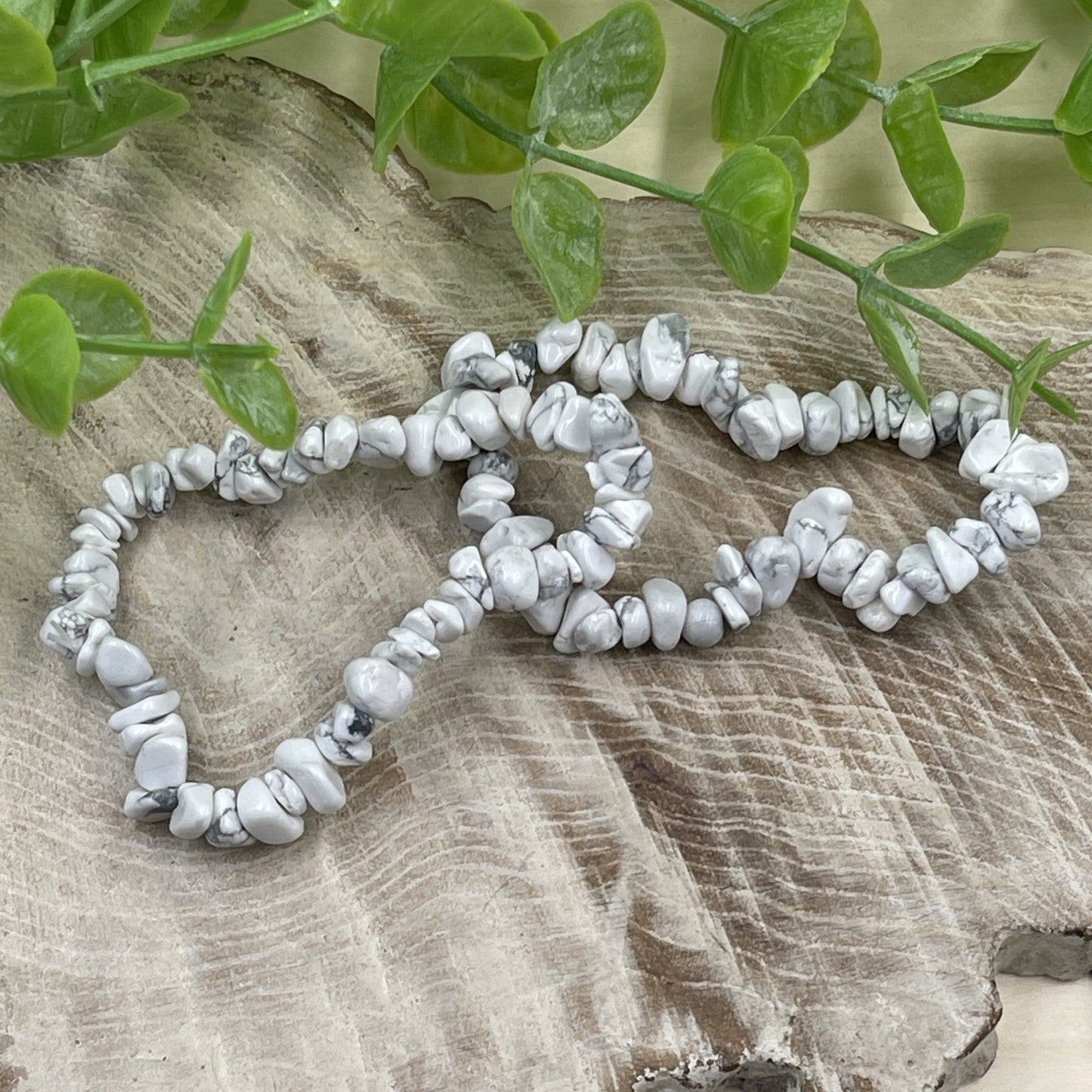 White Howlite Chip Bracelet