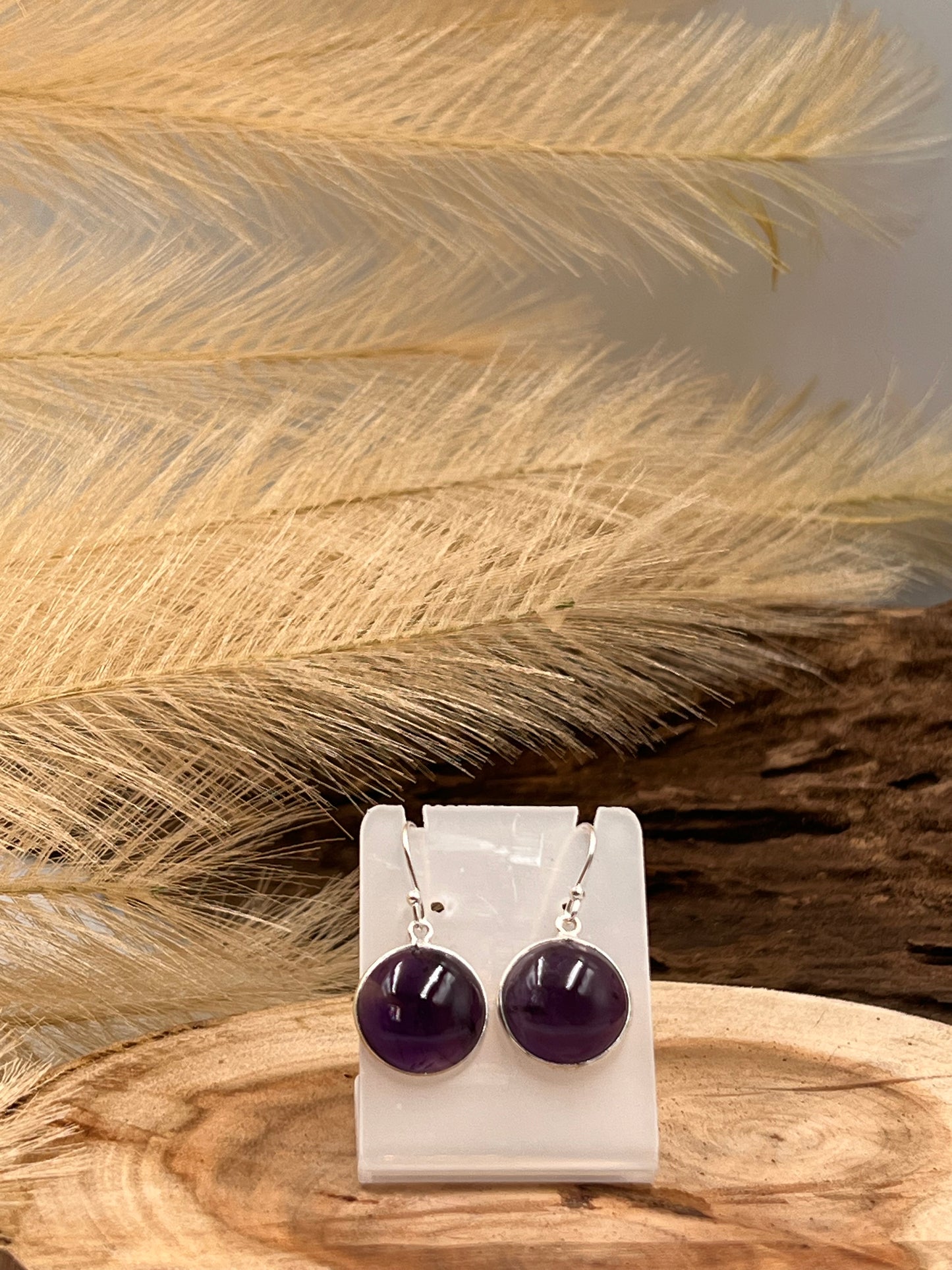 Amethyst Circle Earrings