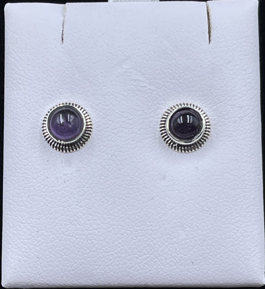 Amethyst Sterling Silver Stud Earrings