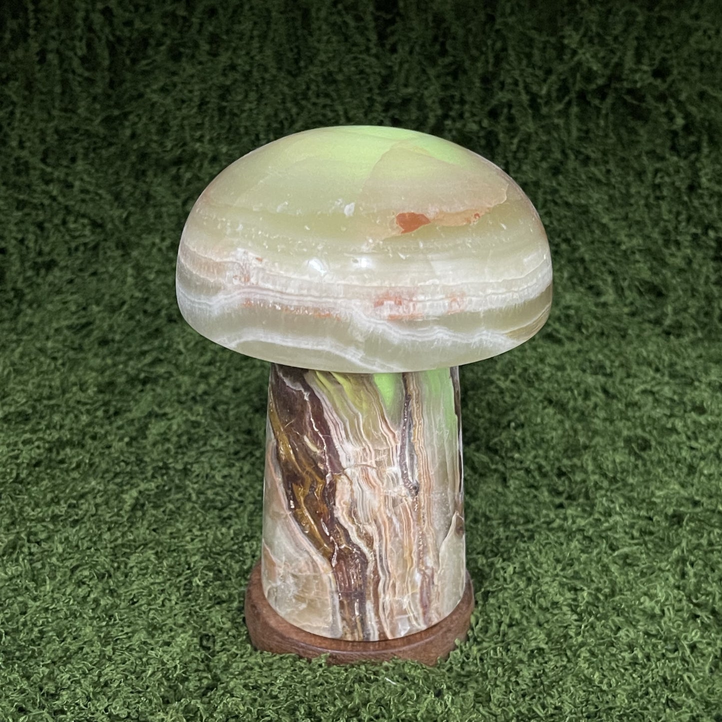 Green Onyx Mushroom Colour Changing Usb Lamp