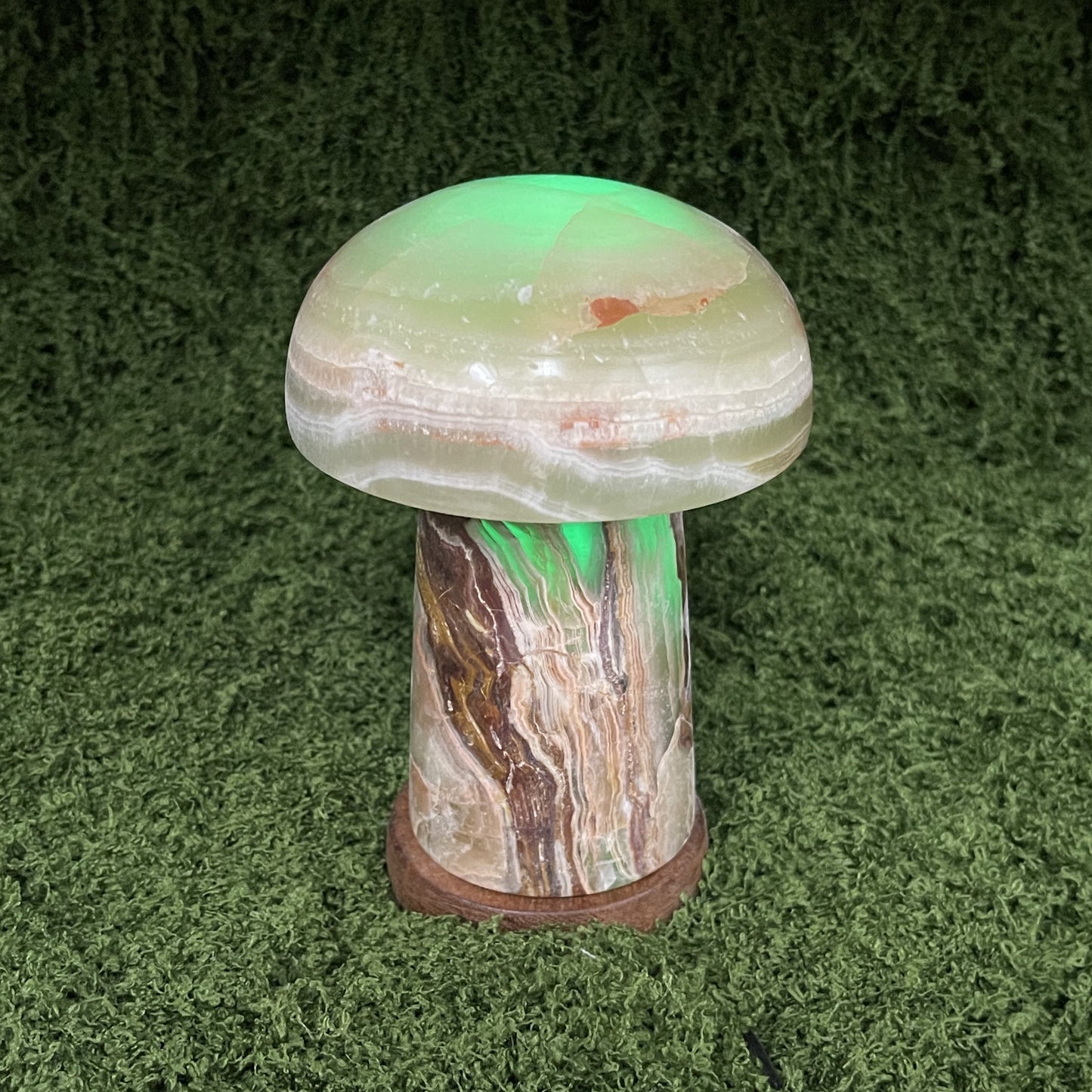 Green Onyx Mushroom Colour Changing Usb Lamp