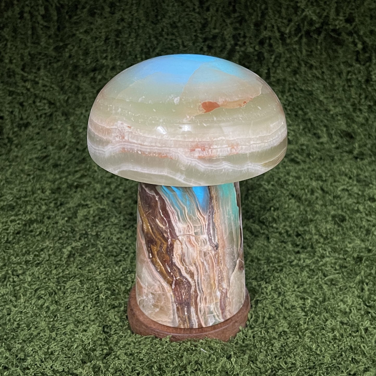 Green Onyx Mushroom Colour Changing Usb Lamp