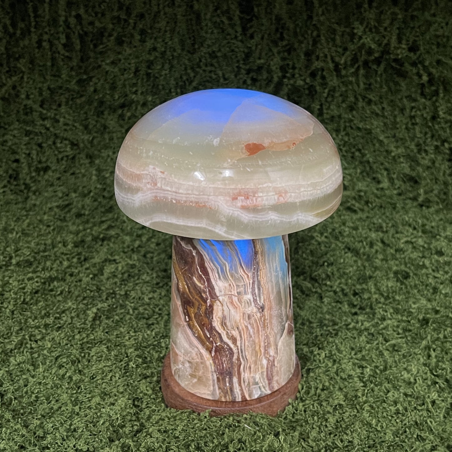 Green Onyx Mushroom Colour Changing Usb Lamp