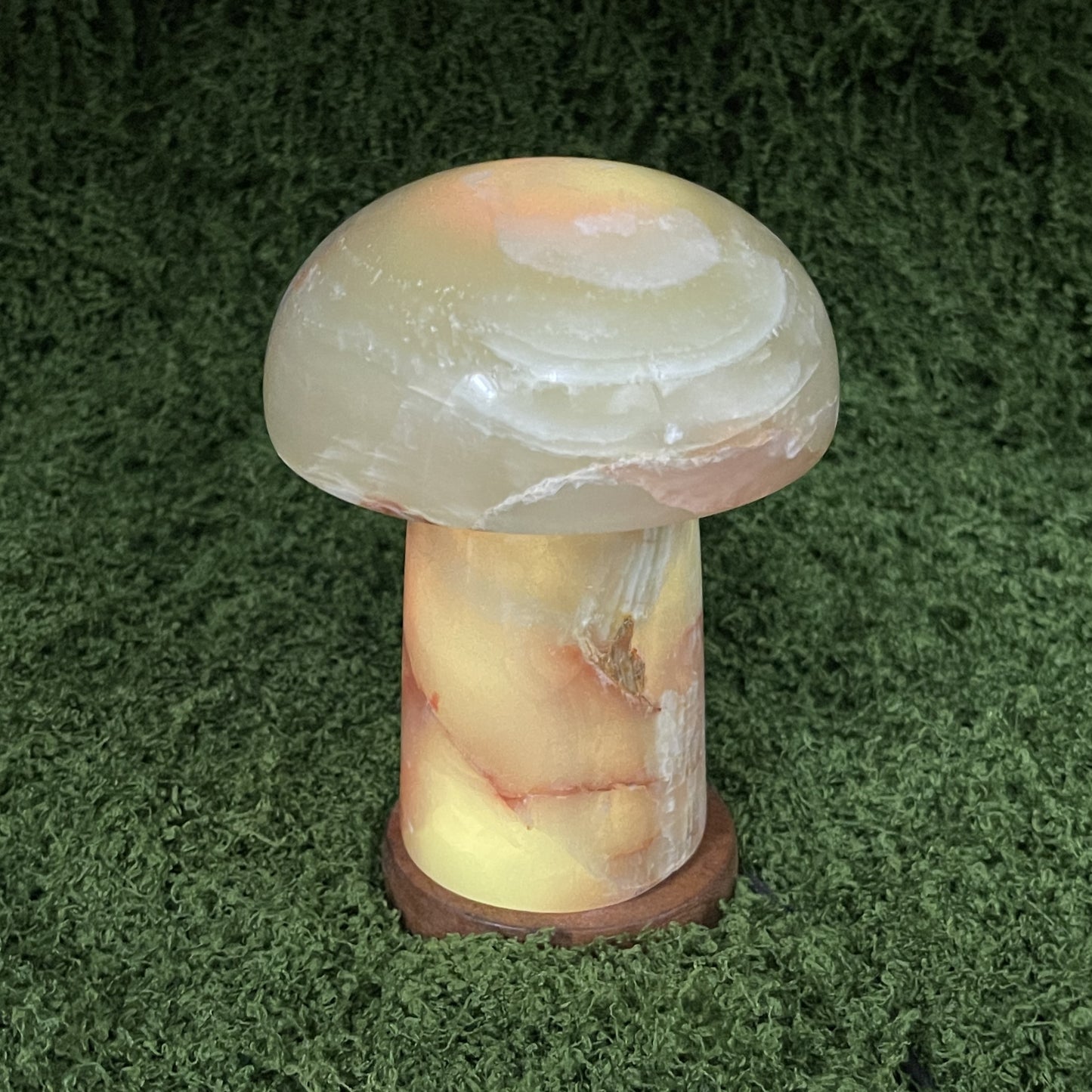 Green Onyx Mushroom Colour Changing Usb Lamp