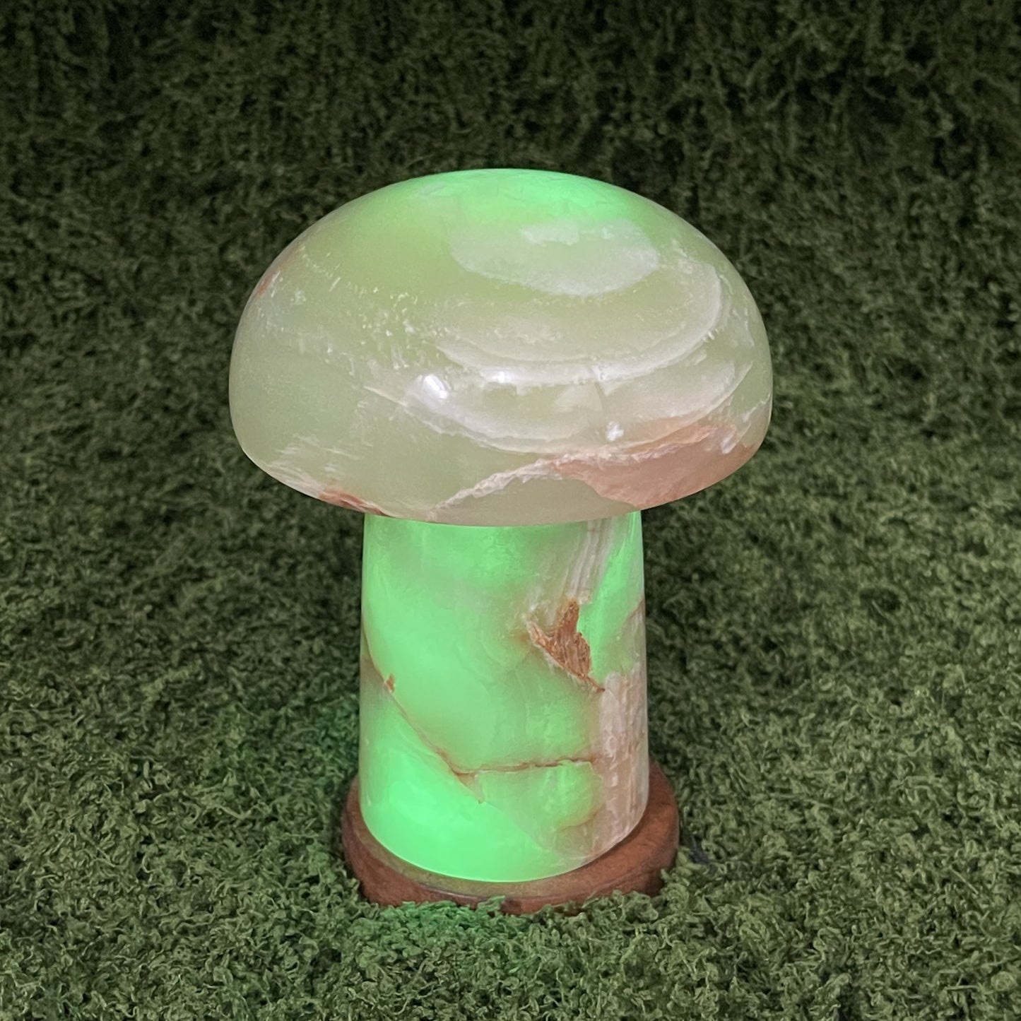 Green Onyx Mushroom Colour Changing Usb Lamp