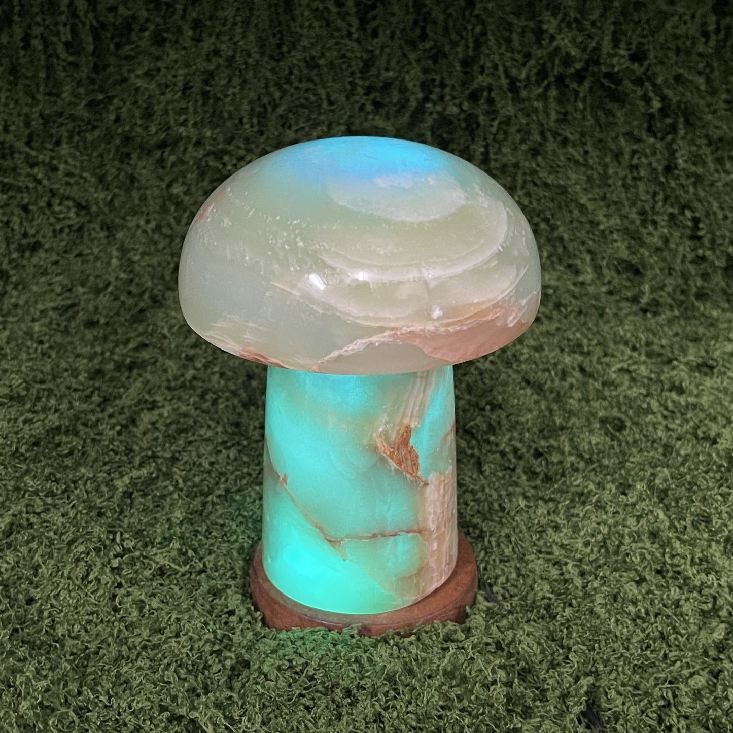 Green Onyx Mushroom Colour Changing Usb Lamp