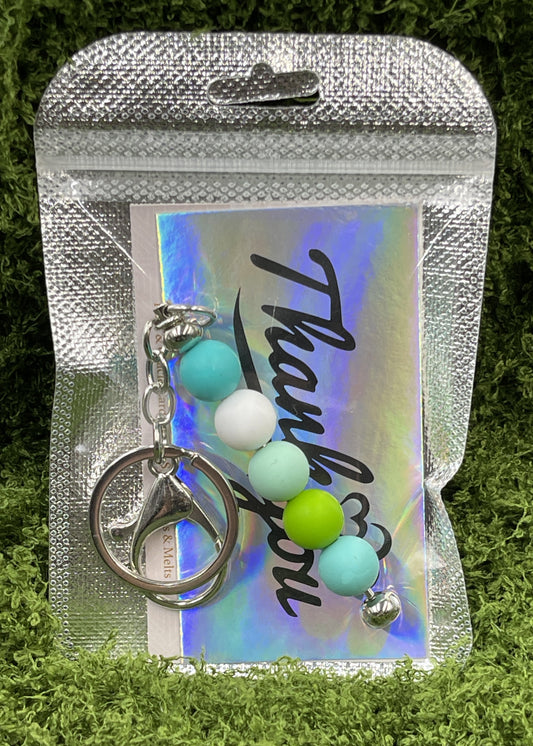 12mm Silicone Round Bead Keyrings Handmade