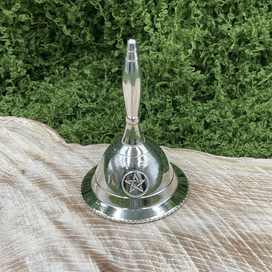 Silver Brass Pentacle Altar Bell