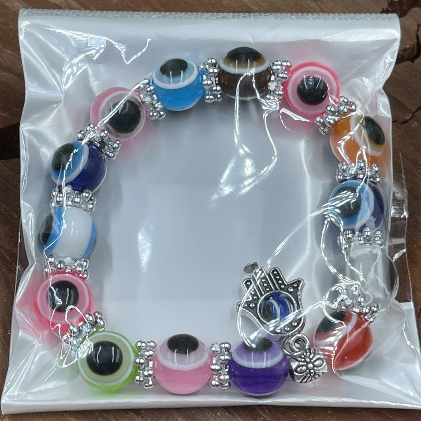 Evil Eye Coloured Beaded Bracelet