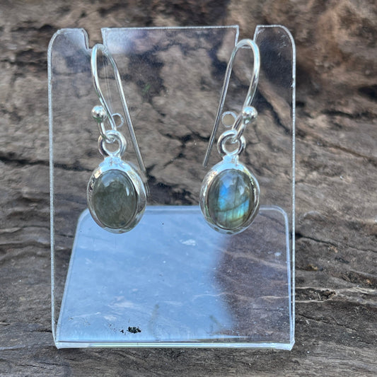 Labradorite Earrings Sterling Silver