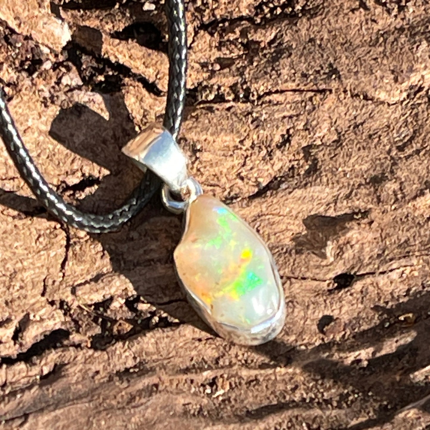 Ethiopian Opal Sterling Silver Pendant