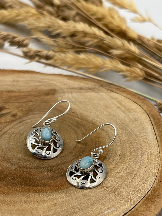 Larimar Sterling Silver Earrings