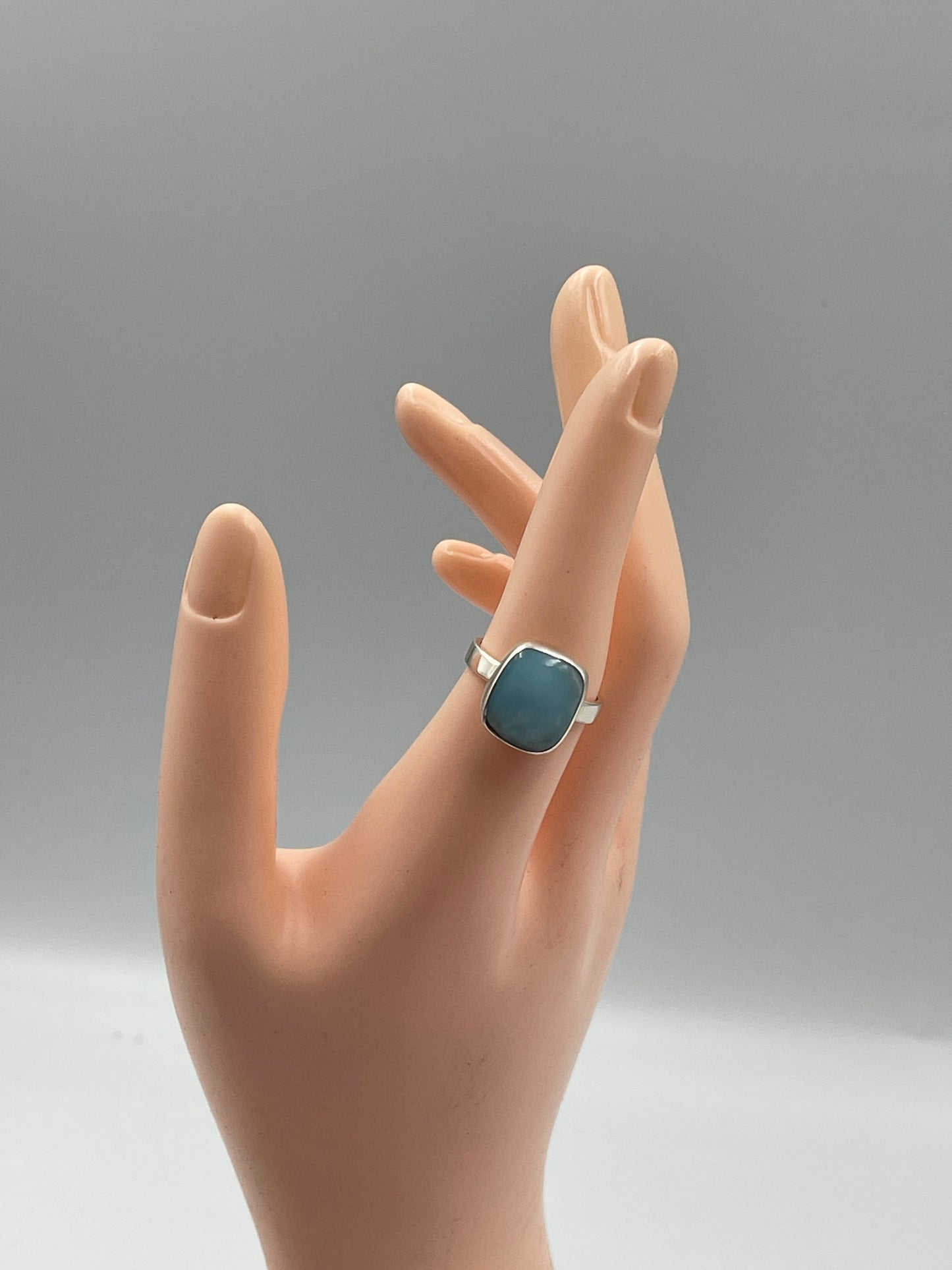 Larimar Sterling Silver Ring (Size 8)