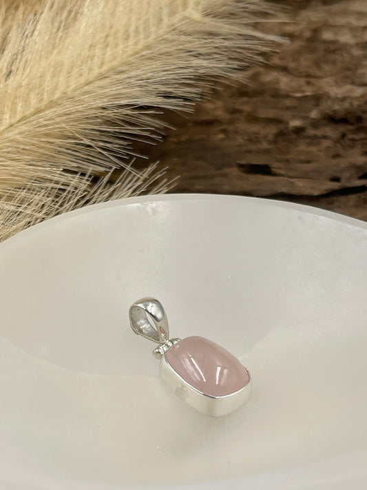 Rose Quartz Pendant Sterling Silver