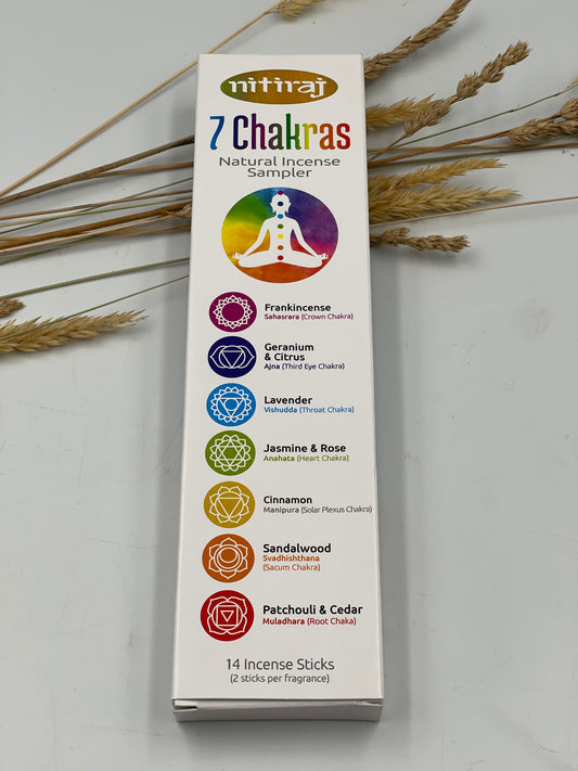 7 Chakras Natural Incense Sampler Pack