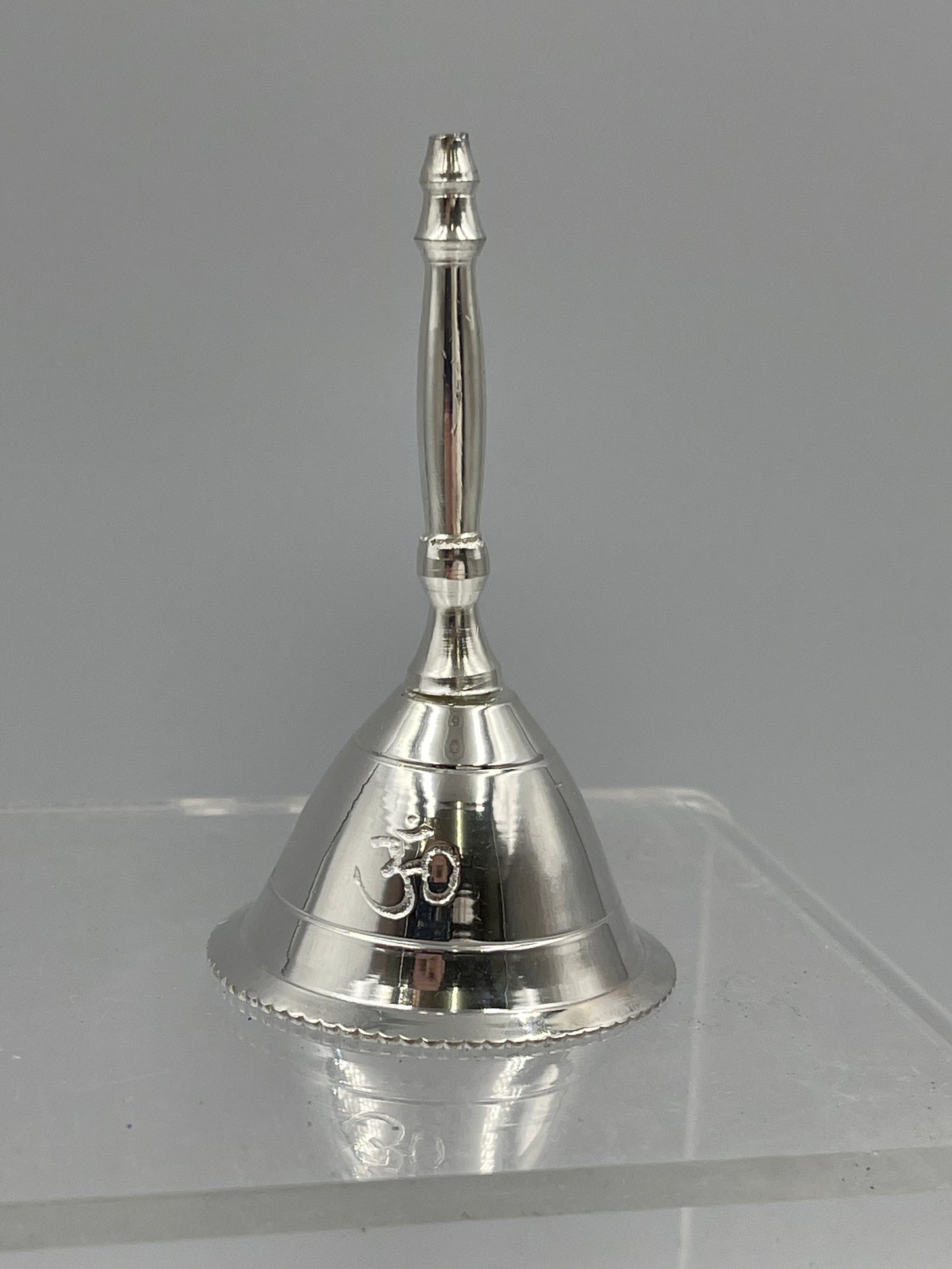 Silver Brass Om Altar Bell