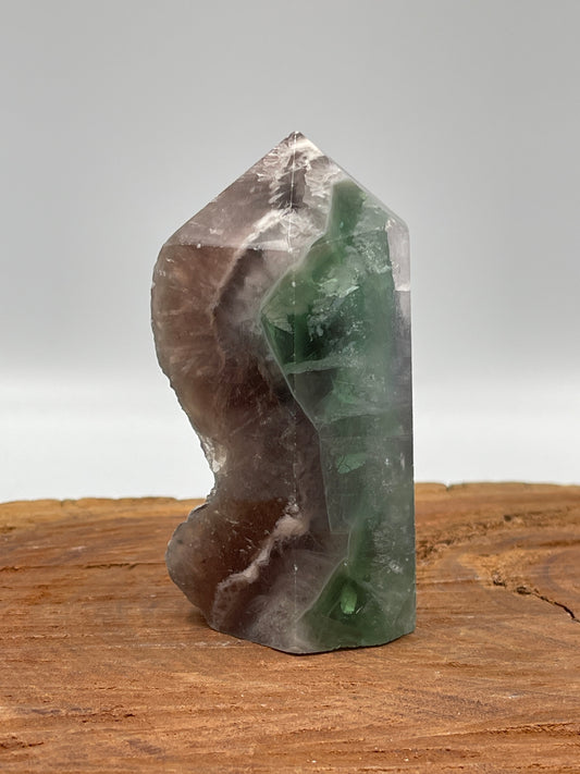 Rainbow Fluorite Point Half Raw