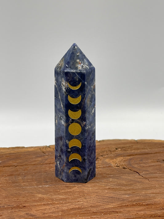 Sodalite Point With Moons