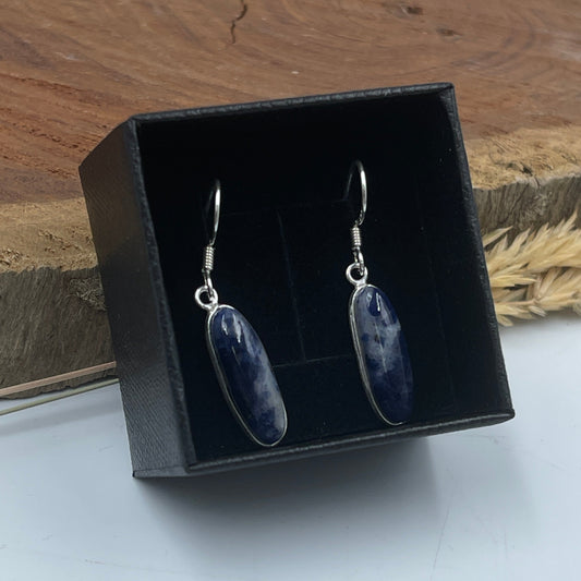 Sodalite Earrings Sterling Silver