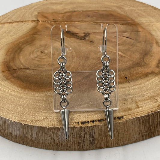Mini Chainmail Earrings With Spikes