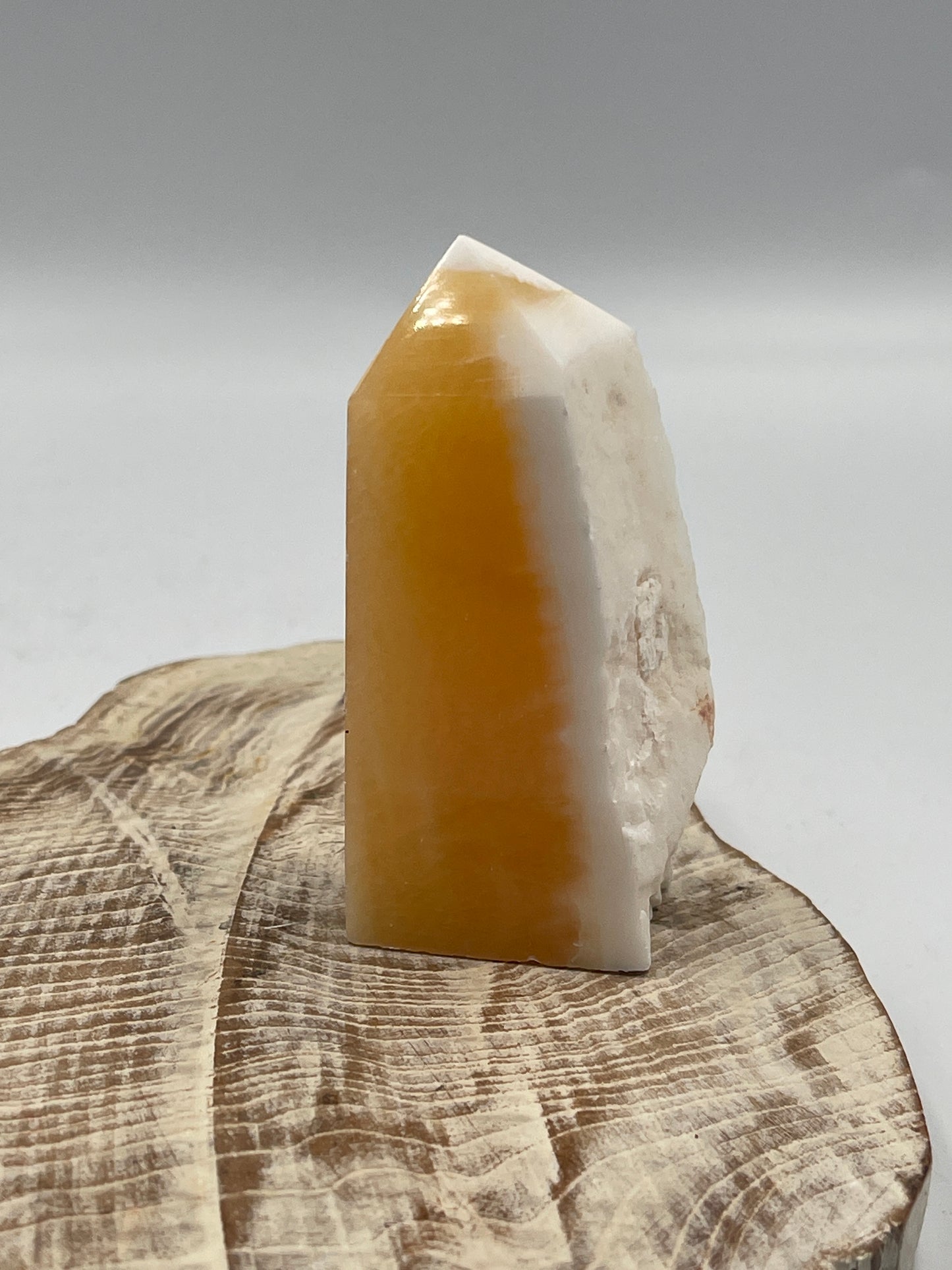 Orange Calcite Half Raw Point