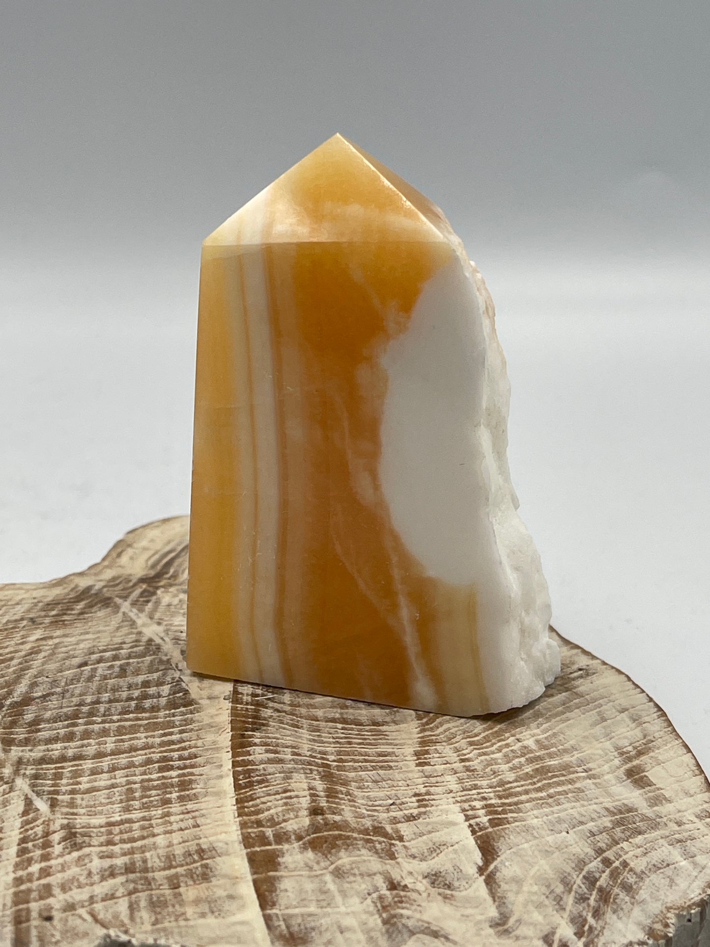 Orange Calcite Half Raw Point