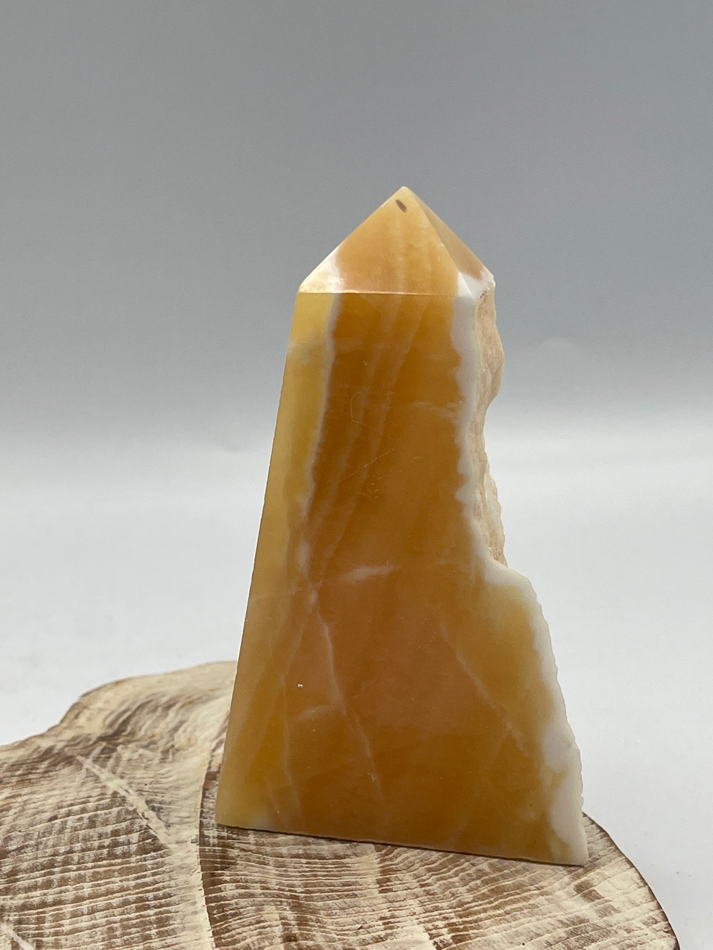 Orange Calcite Half Raw Point