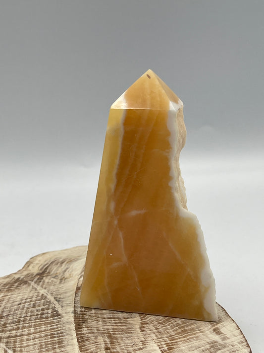 Orange Calcite Half Raw Point