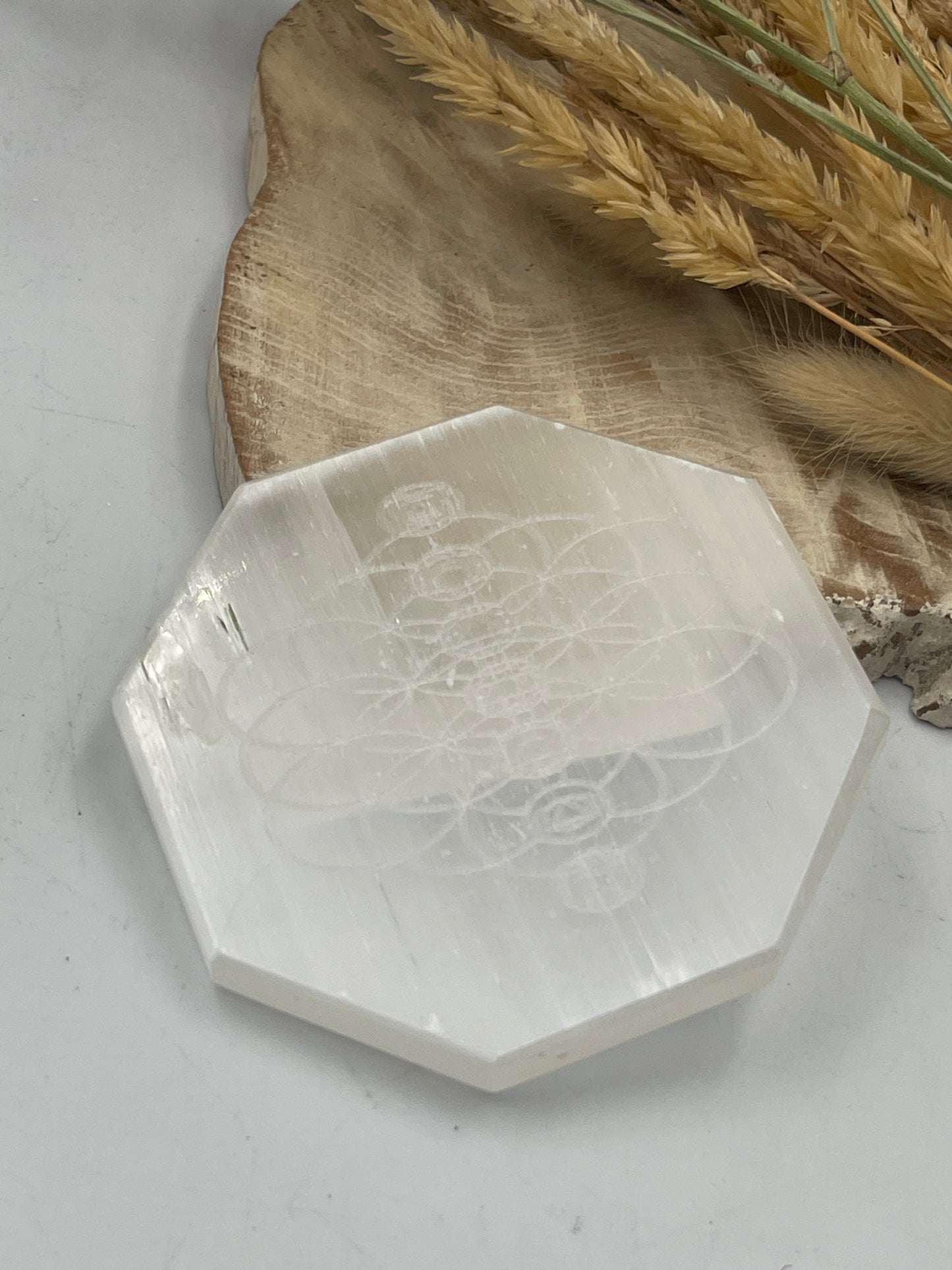 Chakra Selenite Cleansing Plate