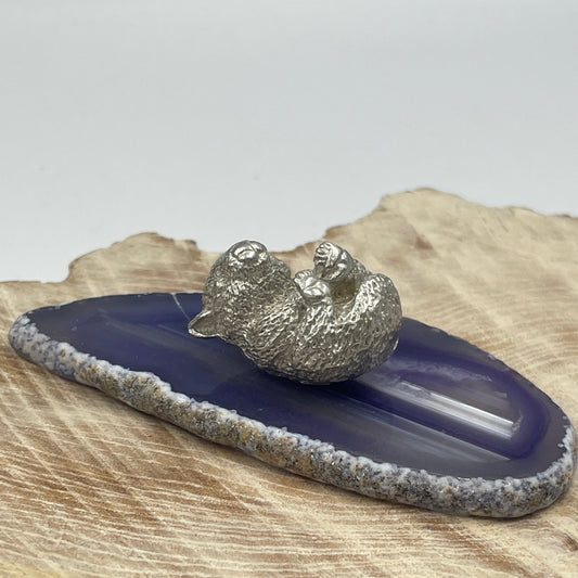 Wombat On Agate Slice