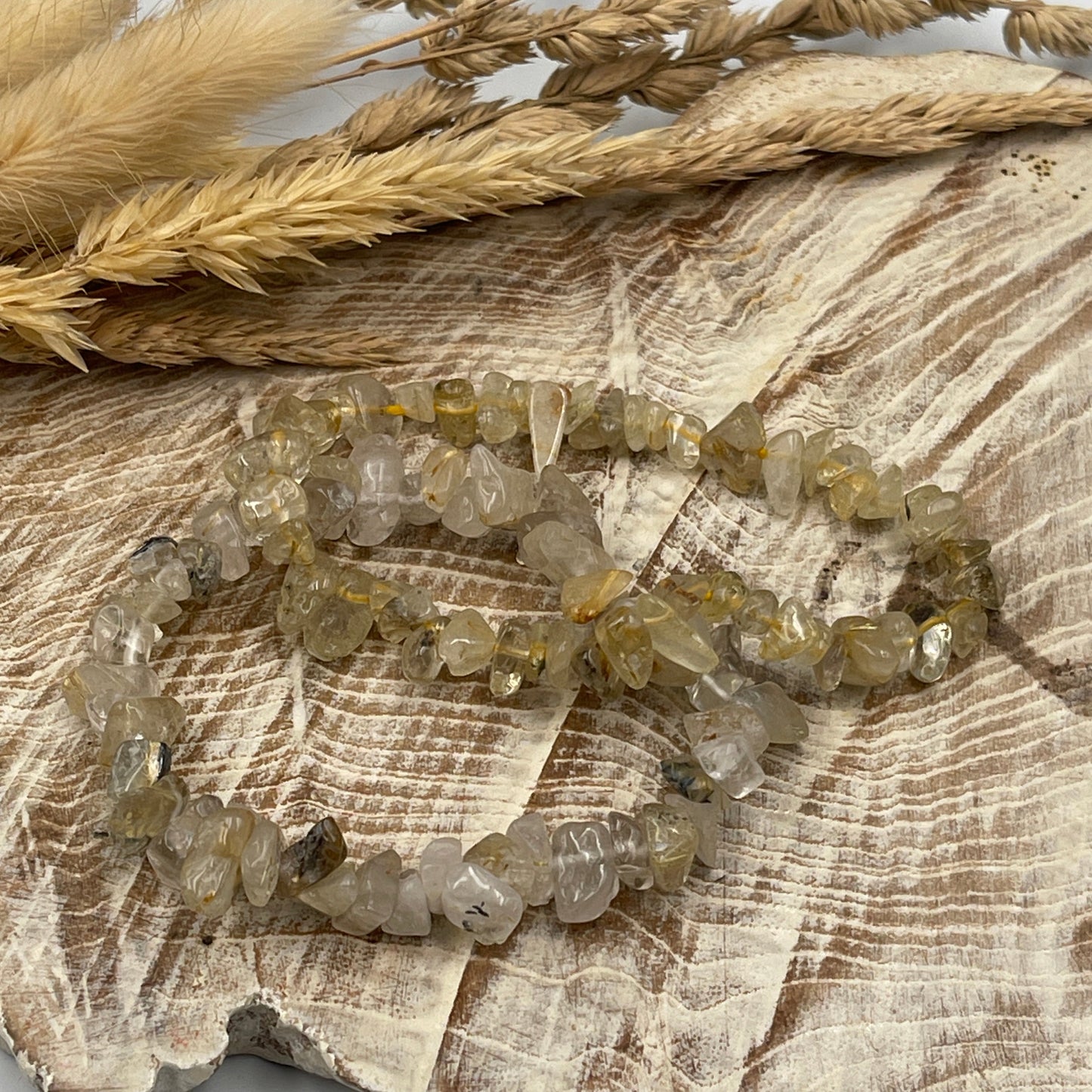 Rutilated Quartz Chip Bracelet