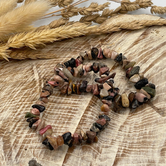 Rhodonite Chip Bracelet